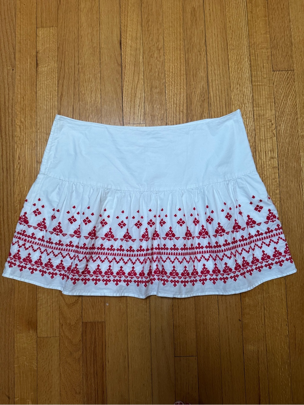 Vineyard Vines White‎ Cotton Embroidered Mini Skirt Size 16 BohoNordic Preppy
